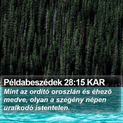 Példabeszédek 28:15 KAR Bible Verse Image