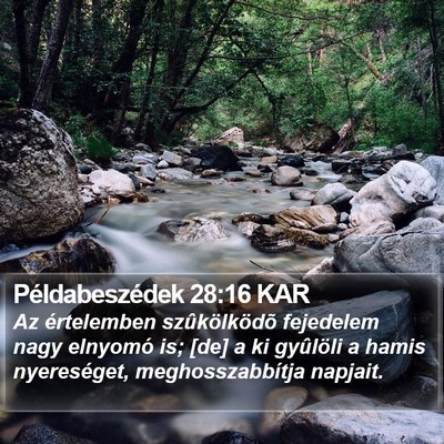 Példabeszédek 28:16 KAR Bible Verse Image