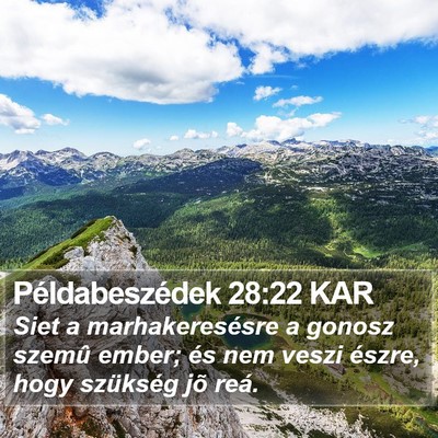 Példabeszédek 28:22 KAR Bible Verse Image
