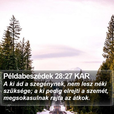 Példabeszédek 28:27 KAR Bible Verse Image