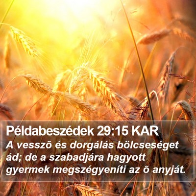 Példabeszédek 29:15 KAR Bible Verse Image