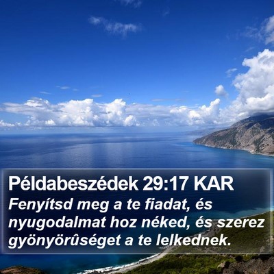 Példabeszédek 29:17 KAR Bible Verse Image