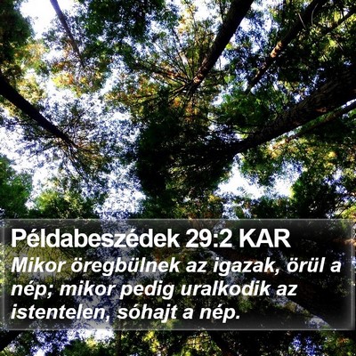 Példabeszédek 29:2 KAR Bible Verse Image
