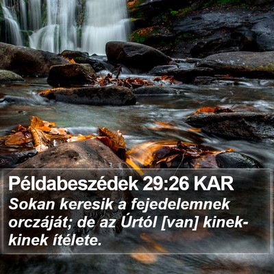 Példabeszédek 29:26 KAR Bible Verse Image