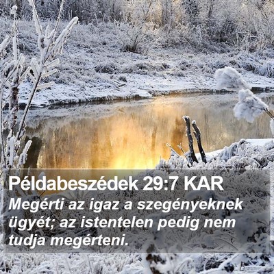 Példabeszédek 29:7 KAR Bible Verse Image