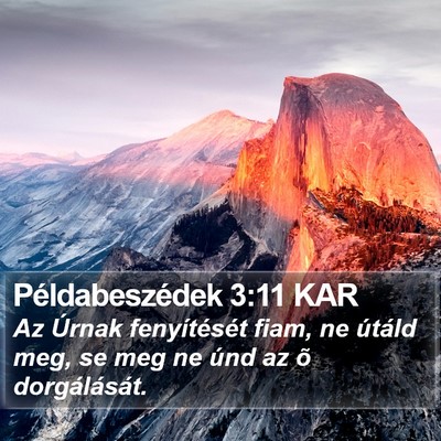 Példabeszédek 3:11 KAR Bible Verse Image
