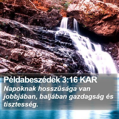Példabeszédek 3:16 KAR Bible Verse Image