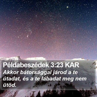 Példabeszédek 3:23 KAR Bible Verse Image