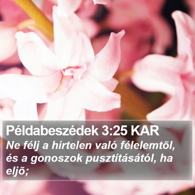 Példabeszédek 3:25 KAR Bible Verse Image