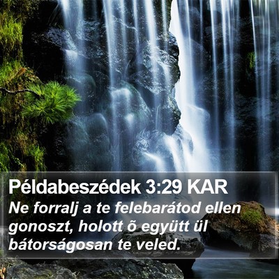 Példabeszédek 3:29 KAR Bible Verse Image