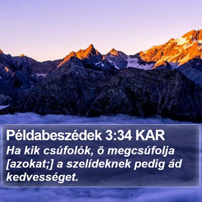 Példabeszédek 3:34 KAR Bible Verse Image