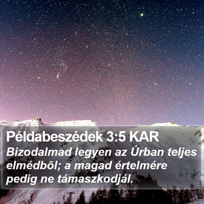Példabeszédek 3:5 KAR Bible Verse Image