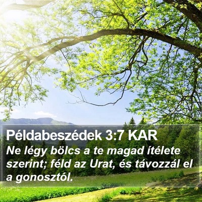 Példabeszédek 3:7 KAR Bible Verse Image