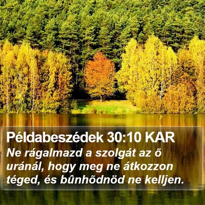 Példabeszédek 30:10 KAR Bible Verse Image