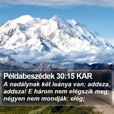 Példabeszédek 30:15 KAR Bible Verse Image
