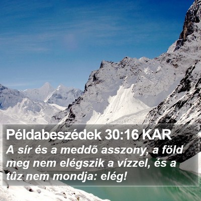 Példabeszédek 30:16 KAR Bible Verse Image