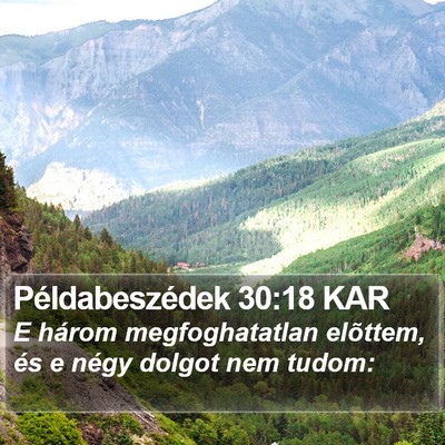 Példabeszédek 30:18 KAR Bible Verse Image