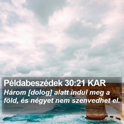 Példabeszédek 30:21 KAR Bible Verse Image