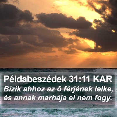 Példabeszédek 31:11 KAR Bible Verse Image