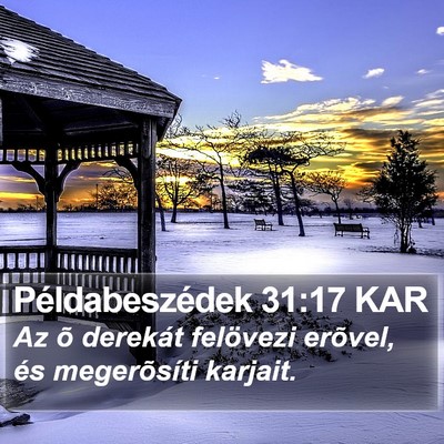 Példabeszédek 31:17 KAR Bible Verse Image