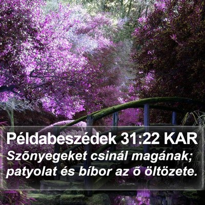 Példabeszédek 31:22 KAR Bible Verse Image