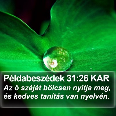 Példabeszédek 31:26 KAR Bible Verse Image