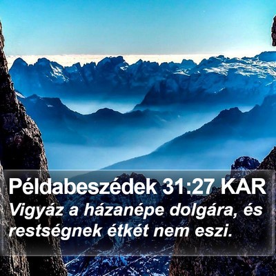 Példabeszédek 31:27 KAR Bible Verse Image