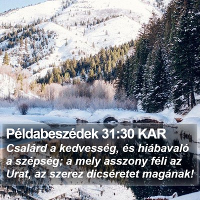 Példabeszédek 31:30 KAR Bible Verse Image