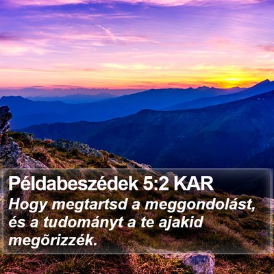 Példabeszédek 5:2 KAR Bible Verse Image