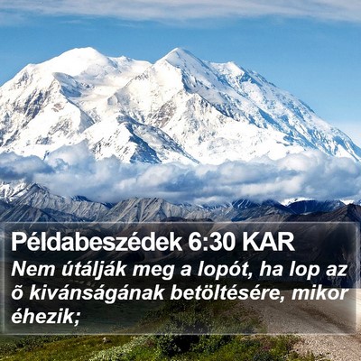 Példabeszédek 6:30 KAR Bible Verse Image