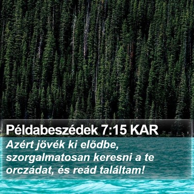 Példabeszédek 7:15 KAR Bible Verse Image