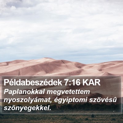 Példabeszédek 7:16 KAR Bible Verse Image