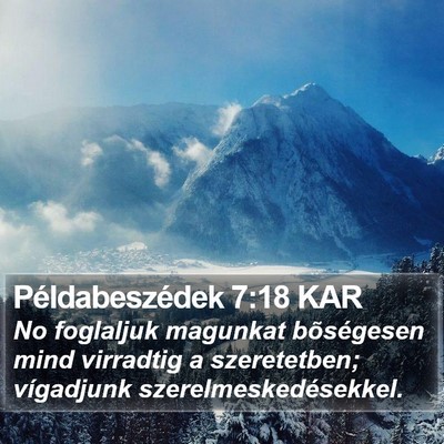 Példabeszédek 7:18 KAR Bible Verse Image