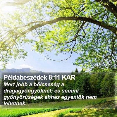 Példabeszédek 8:11 KAR Bible Verse Image