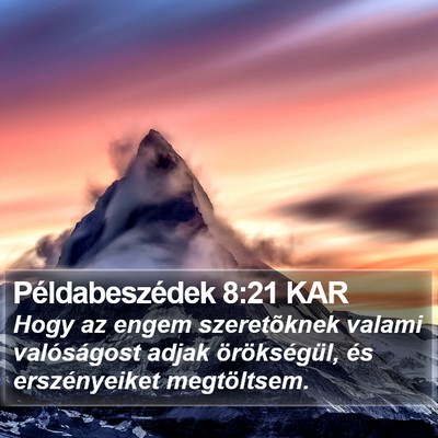 Példabeszédek 8:21 KAR Bible Verse Image