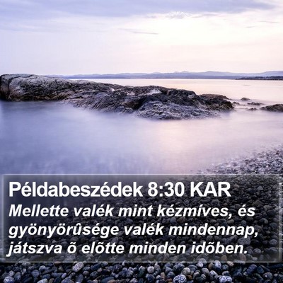 Példabeszédek 8:30 KAR Bible Verse Image