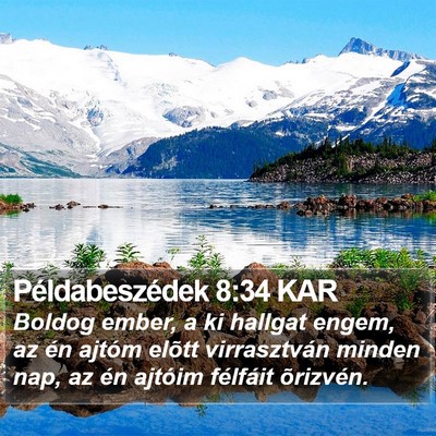 Példabeszédek 8:34 KAR Bible Verse Image