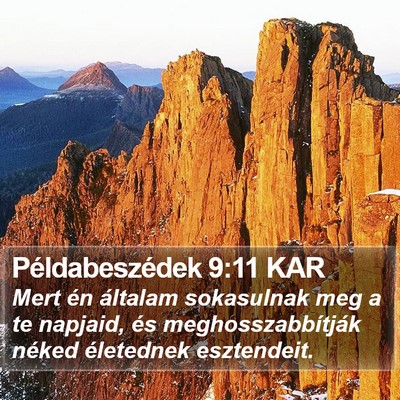 Példabeszédek 9:11 KAR Bible Verse Image