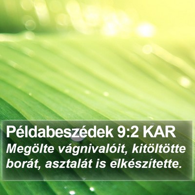 Példabeszédek 9:2 KAR Bible Verse Image