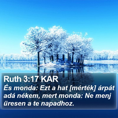 Ruth 3:17 KAR Bible Verse Image