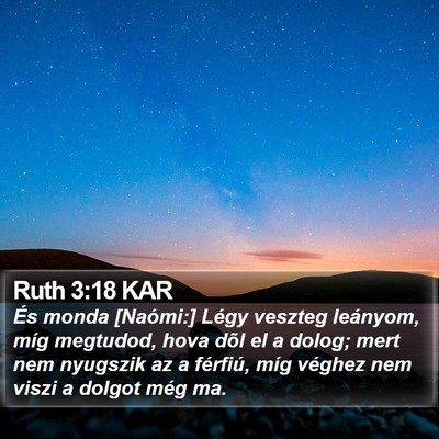 Ruth 3:18 KAR Bible Verse Image