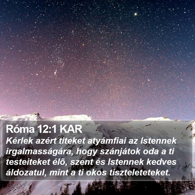 Róma 12:1 KAR Bible Verse Image