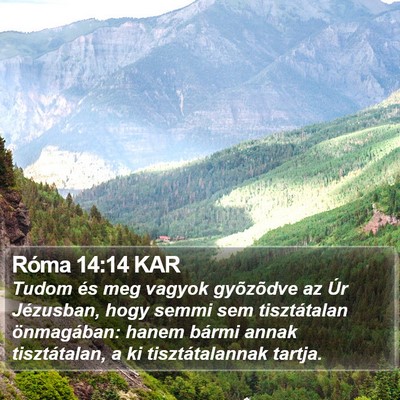 Róma 14:14 KAR Bible Verse Image