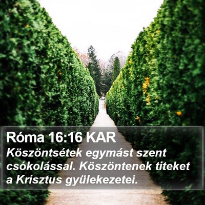 Róma 16:16 KAR Bible Verse Image