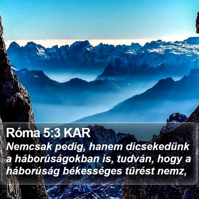 Róma 5:3 KAR Bible Verse Image