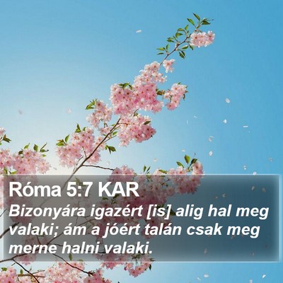Róma 5:7 KAR Bible Verse Image