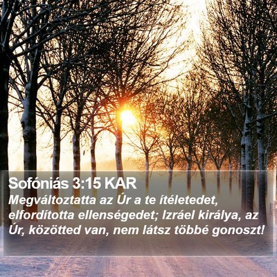 Sofóniás 3:15 KAR Bible Verse Image
