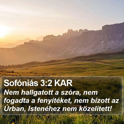 Sofóniás 3:2 KAR Bible Verse Image