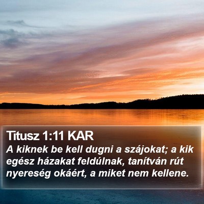Titusz 1:11 KAR Bible Verse Image