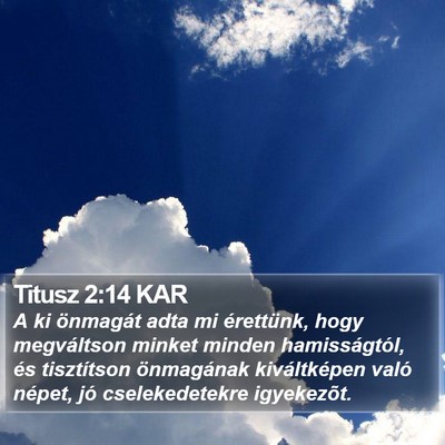 Titusz 2:14 KAR Bible Verse Image
